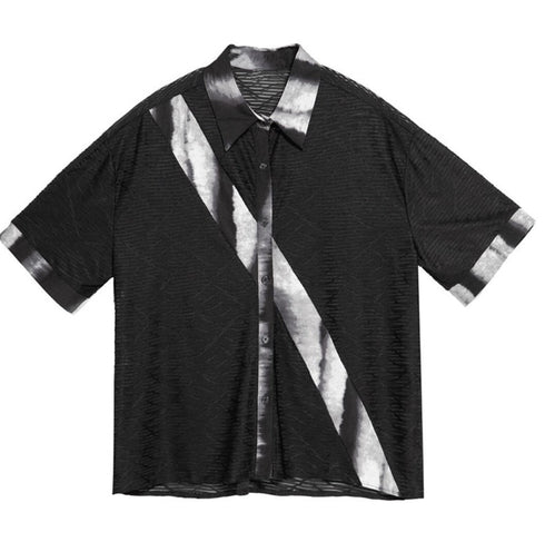 シースルー半袖シャツ/ブラウス ブラック ホワイト /レディース モレビー|モード系ファッションブランド