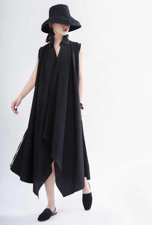 スタイリッシュノースリーブロングワンピース /レディース モレビー|モード系ファッションブランド