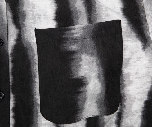 アシンメトリーストライプモノトーン白黒長袖シャツ /ユニセックス モレビー|モード系ファッションブランド