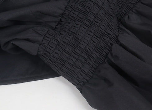 モダンアシンメトリーロングシャツ ブラック ホワイト /レディース モレビー|モード系ファッションブランド