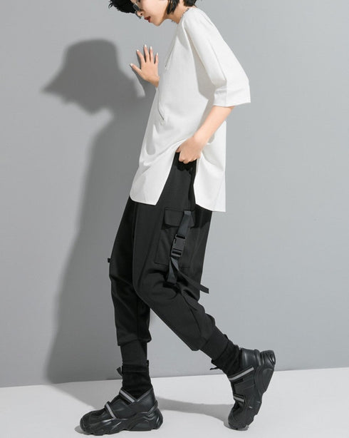 五分袖アシンメトリーTシャツ/カットソー /ユニセックス モレビー|モード系ファッションブランド