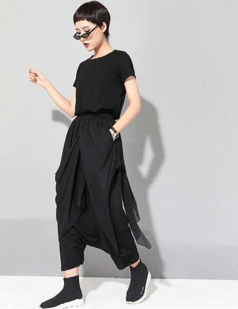 ガウチョパンツ バギーパンツ シフォン /ユニセックス ・メンズ モレビー|モード系ファッションブランド