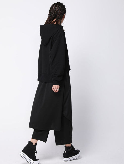 アシンメトリー袴パンツ ブラック /ユニセックス ・メンズ モレビー|モード系ファッションブランド