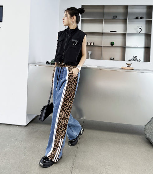 ヒョウ柄デザインモダンデニムジーンズ おしゃれ かわいい /レディース モレビー|モード系ファッションブランド