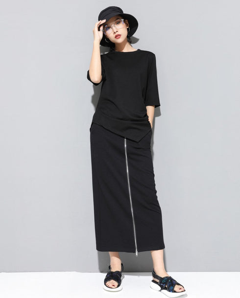 ツーピース風ワイドパンツ スカート風 八分丈 /レディース モレビー|モード系ファッションブランド