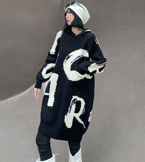 モノトーン白黒オーバーサイズ/ビッグサイズ個性派モダンセーター・ニット おしゃれ /レディース モレビー|モード系ファッションブランド