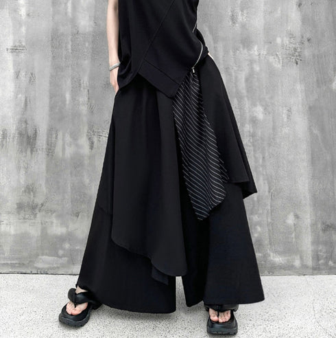 アシンメトリーストライプ袴パンツ /ユニセックス モレビー|モード系ファッションブランド