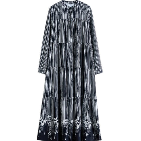 ビッグサイズストライプロングワンピース /レディース モレビー|モード系ファッションブランド