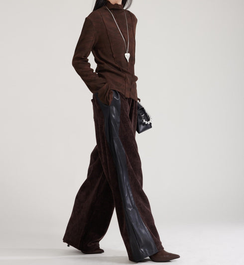 PUレザー高級スウェットパンツ モダン /レディース モレビー|モード系ファッションブランド