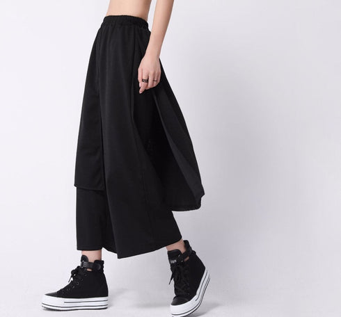アシンメトリー袴パンツ ブラック /ユニセックス ・メンズ モレビー|モード系ファッションブランド
