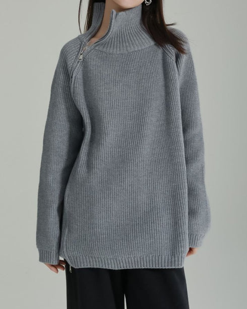 アシンメトリーゆったりセーター/ニット ビッグサイズ /レディース モレビー|モード系ファッションブランド