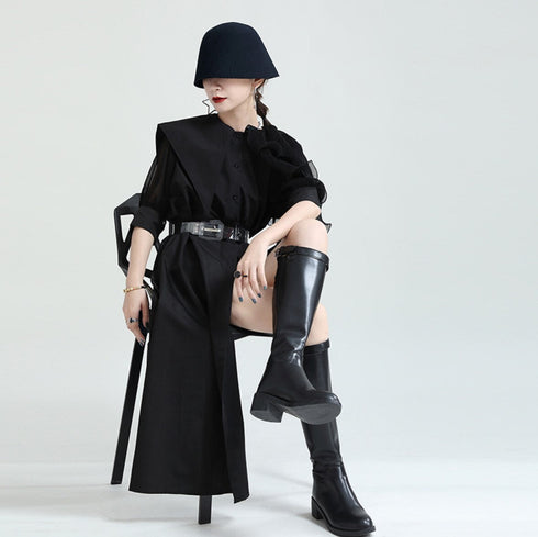 アシンメトリーモダンロングシャツ /レディース モレビー|モード系ファッションブランド