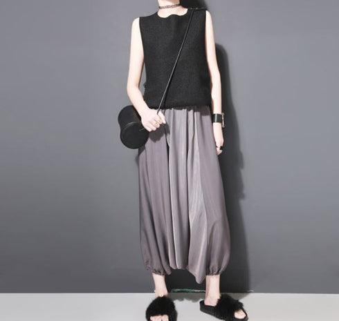 ガウチョパンツ サルエルパンツ アラジンパンツ グレー ブラック ゆったり /レディース モレビー|モード系ファッションブランド