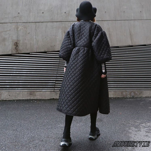 バルーンスリーブキルティングコート 羽織 七分袖 黒 ブラック /レディース モレビー|モード系ファッションブランド