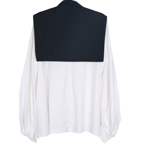 ロングTシャツ 長袖シャツ おしゃれ襟 セット モダン 白 ホワイト 黒 ブラック スタイリッシュ /レディース モレビー|モード系ファッションブランド