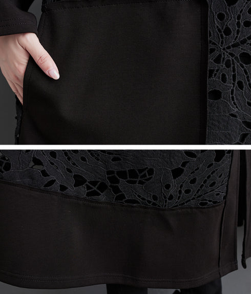 レースロングコート ブラック 黒 /レディース モレビー|モード系ファッションブランド