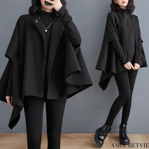 個性派ブラックポンチョ/ジャケット /レディース モレビー|モード系ファッションブランド