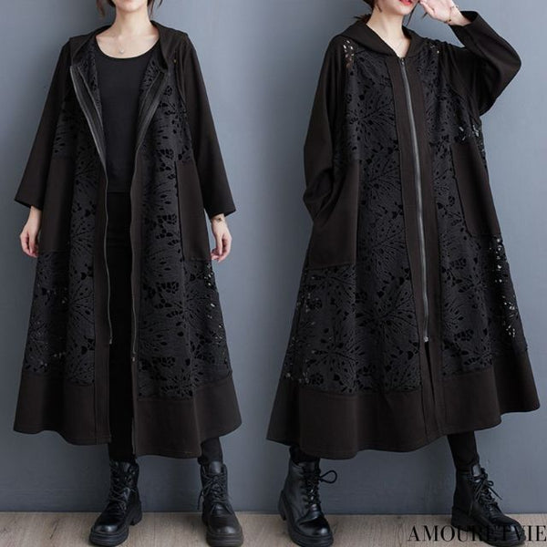 レースロングコート ブラック 黒 /レディース モレビー|モード系ファッションブランド