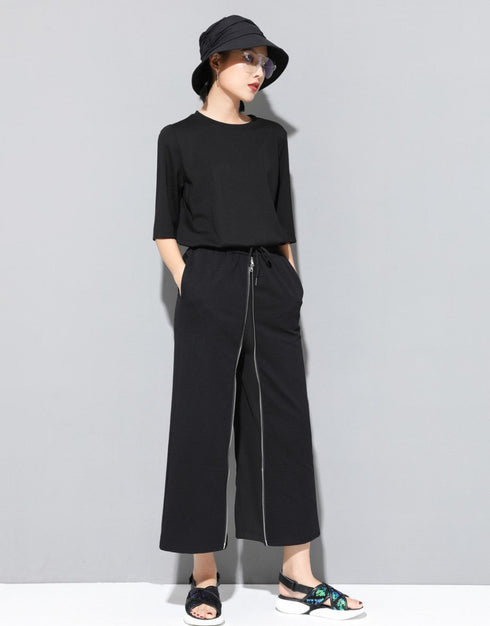 ツーピース風ワイドパンツ スカート風 八分丈 /レディース モレビー|モード系ファッションブランド