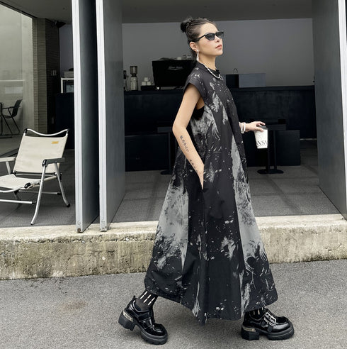 モノトーンノースリーブロングワンピース /レディース モレビー|モード系ファッションブランド