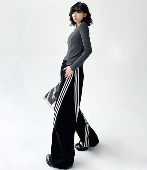 ライン入りルーズスポーティボトムス /ユニセックス ・メンズ モレビー|モード系ファッションブランド