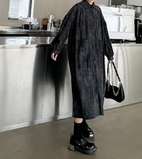 絞り染め風レトロクラシカルロングワンピース おしゃれ 綺麗 /レディース モレビー|モード系ファッションブランド