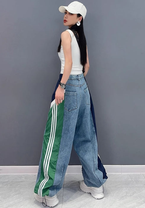 スリーラインアシンメトリーデニムジーンズ モダン ストリート /レディース モレビー|モード系ファッションブランド