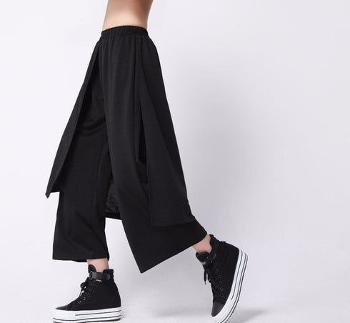 アシンメトリー袴パンツ ブラック /ユニセックス ・メンズ モレビー|モード系ファッションブランド