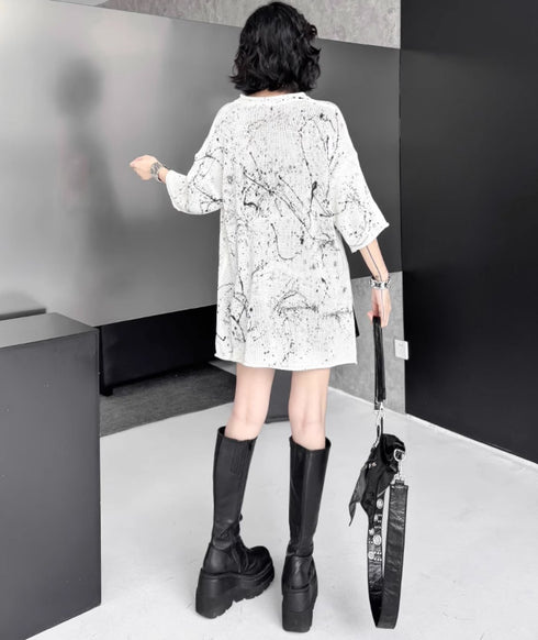 七分袖ロング丈モダンニット /レディース モレビー|モード系ファッションブランド