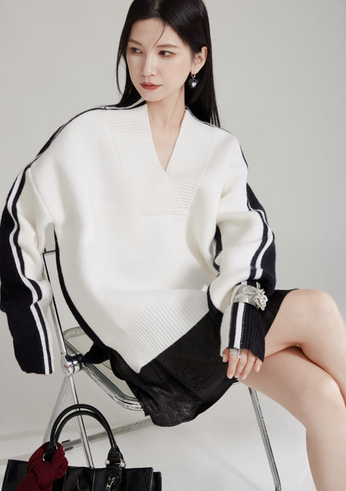 白黒ラインモノトーンセーター /レディース モレビー|モード系ファッションブランド