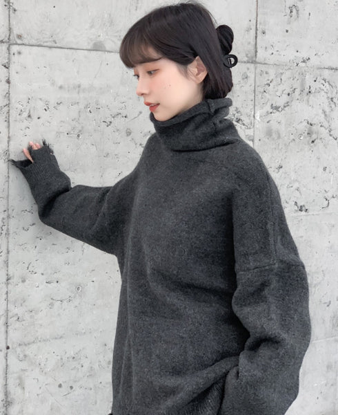 ダメージ加工タートルネックセーター・ニット /レディース モレビー|モード系ファッションブランド