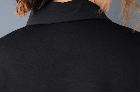 香港風アシンメトリーブラックシャツ /レディース モレビー|モード系ファッションブランド