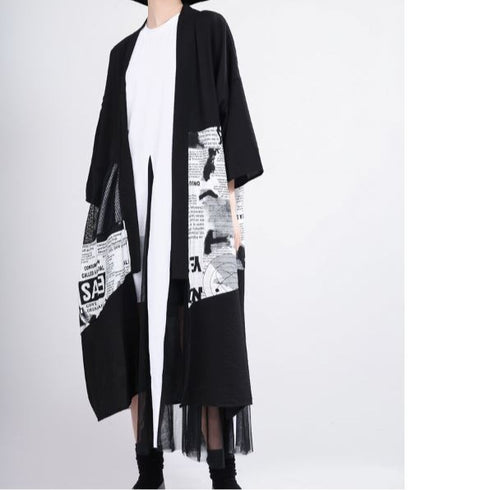 中性的 アウター ロング和風カーディガン 羽織 メッシュ /ユニセックス ・メンズ モレビー|モード系ファッションブランド