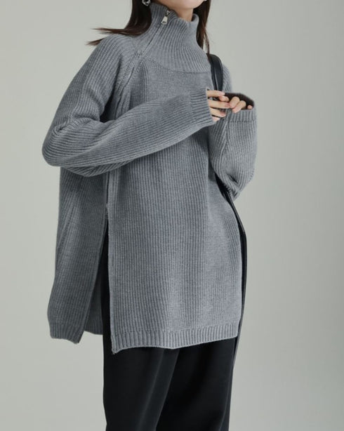 アシンメトリーゆったりセーター/ニット ビッグサイズ /レディース モレビー|モード系ファッションブランド