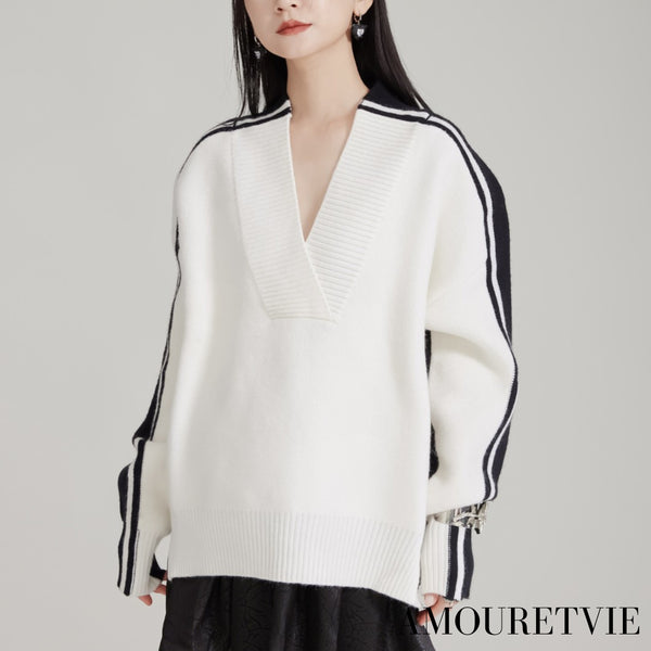 白黒ラインモノトーンセーター /レディース モレビー|モード系ファッションブランド