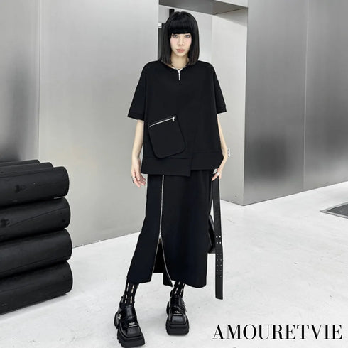 アシンメトリーデザイン上下セットアップ /レディース モレビー|モード系ファッションブランド