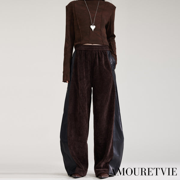 PUレザー高級スウェットパンツ モダン /レディース モレビー|モード系ファッションブランド