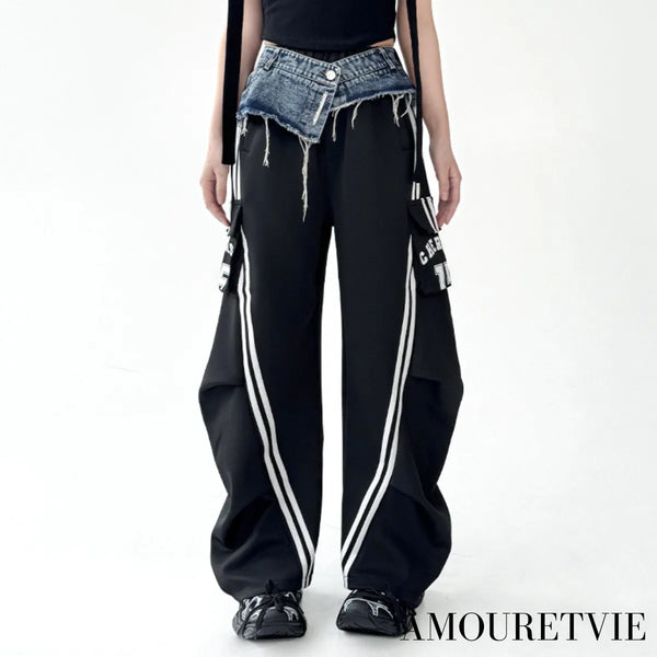 アシンメトリーデニムデザインアクティブボトムス /ユニセックス ・メンズ モレビー|モード系ファッションブランド