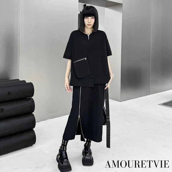 アシンメトリーデザイン上下セットアップ /レディース モレビー|モード系ファッションブランド