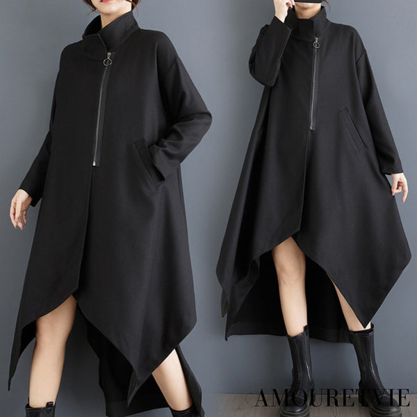 スタイリッシュアシンメトリージャケット ブラック モダン /レディース モレビー|モード系ファッションブランド