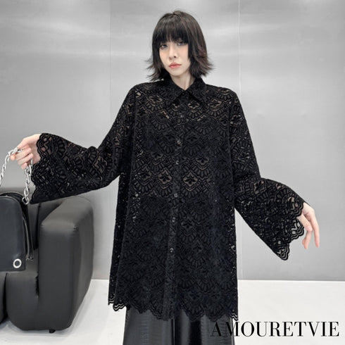 ルーズシルエットレース長袖シャツ /レディース モレビー|モード系ファッションブランド