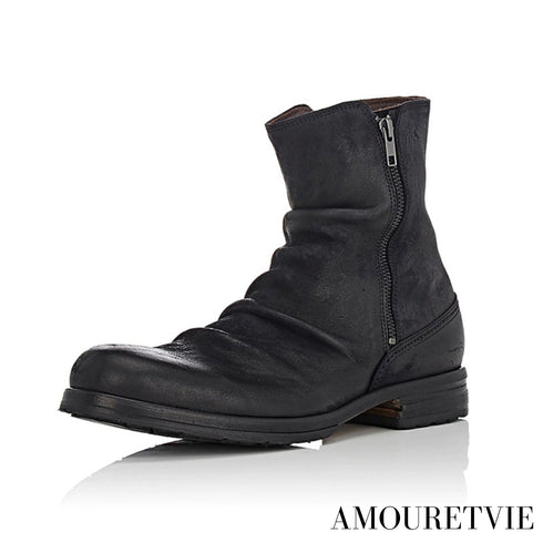 レトロスタイルレザーチェルシーブーツ /メンズ モレビー|モード系ファッションブランド