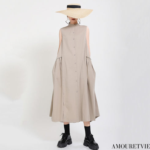 シック&モダンノースリーブロングワンピース おしゃれ /レディース モレビー|モード系ファッションブランド