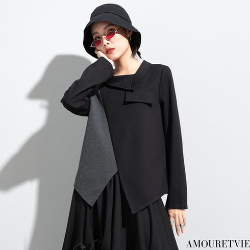 アシンメトリーモノトーンスウェット /レディース モレビー|モード系ファッションブランド