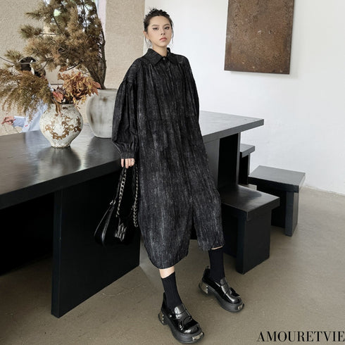 絞り染め風レトロクラシカルロングワンピース おしゃれ 綺麗 /レディース モレビー|モード系ファッションブランド