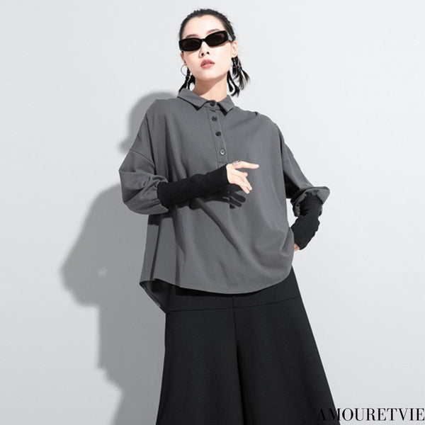 ドルマンポロシャツ 長袖シャツ キャンディスリーブ /レディース モレビー|モード系ファッションブランド