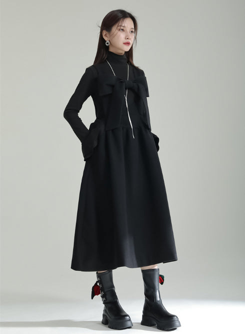 ビッグサイズリボンサロペット Aライン モダン おしゃれ /レディース モレビー|モード系ファッションブランド