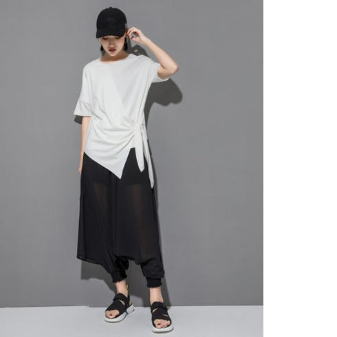 アシンメトリー半袖Tシャツ アシンメトリーカットソー /ユニセックス モレビー|モード系ファッションブランド