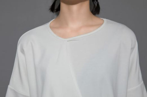 アシンメトリー半袖Tシャツ アシンメトリーカットソー /ユニセックス モレビー|モード系ファッションブランド