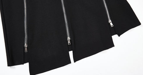 アシンメトリーファスナースタイルロングスカート ブラック 黒 /レディース モレビー|モード系ファッションブランド